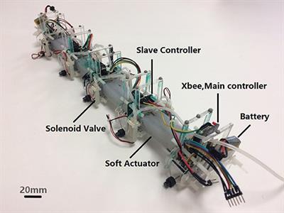 Motion Planning and Iterative Learning Control of a Modular Soft Robotic Snake